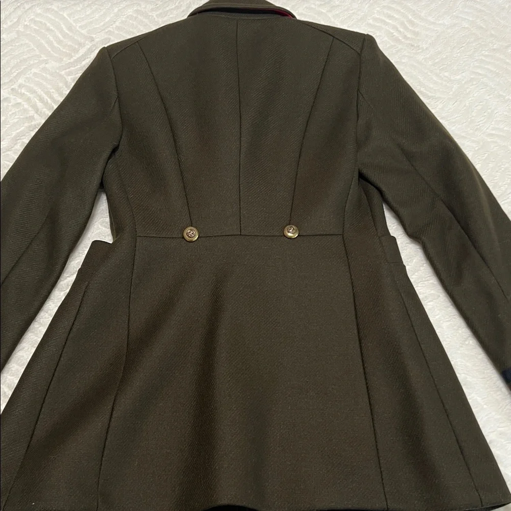 Zara Woman Olive Military Double-Breasted Blazer Jacket XS | Excellent Condition - Picture 12 of 13
